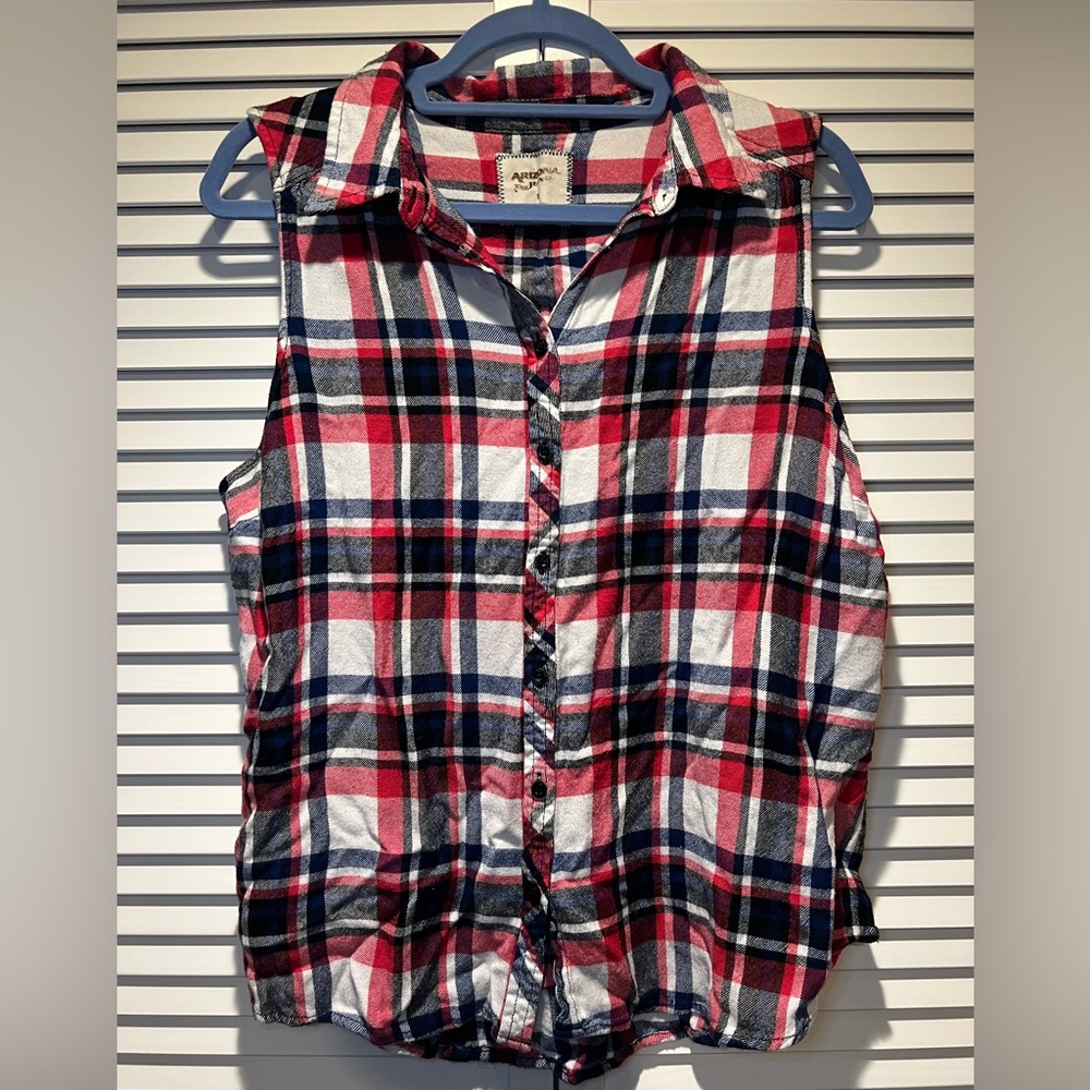 ARIZONA JEAN Tank Flannel, Red, 1X